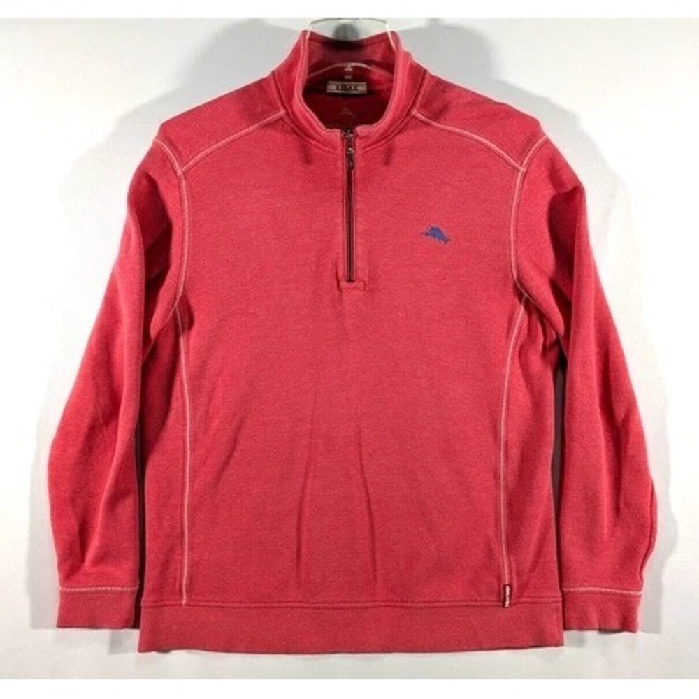 Tommy Bahama Sweatershirt  Mens RELAX 1/4 Zip Cotton Relax Pullover  Large